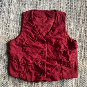 Red Button-Up Vest